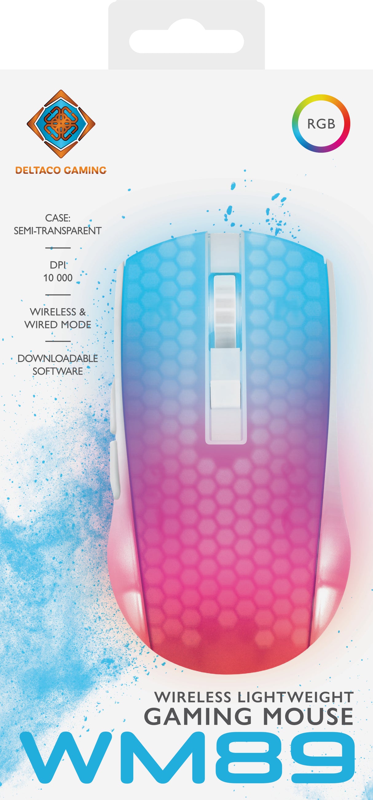 Deltaco Gaming WM89 wireless ultralight mouse, white