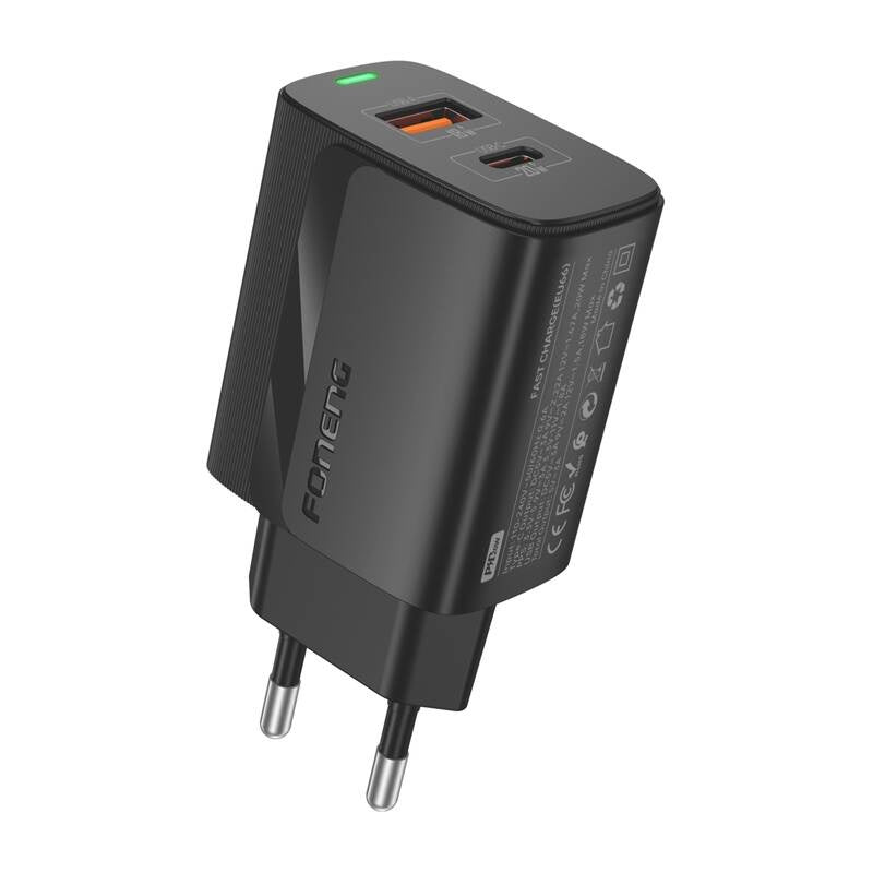 Foneng EU66 A+C 2 netoplader (PD20W) sort