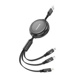 Foneng X113 3-i-1-kabel 1,1 M (sort)