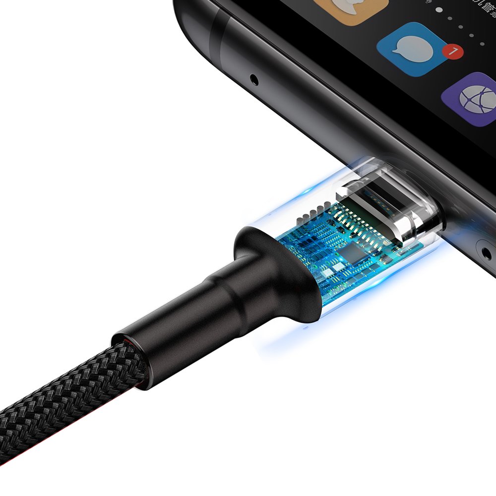 Baseus Cafule cable USB Type C SuperCharge 40W Quick Charge 3.0 QC 3.0 1m gray-black (CATKLF-PG1)