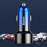 Baseus Magic Series Dual QC - Quick Charge 3.0 2x USB 45W 6A biloplader sort (CCMLC20A-01)