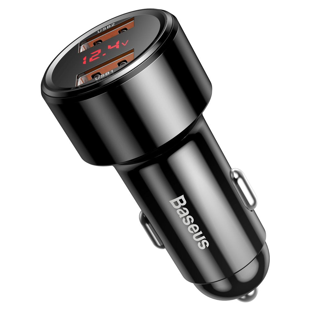 Baseus Magic Series Dual QC - Quick Charge 3.0 2x USB 45W 6A biloplader sort (CCMLC20A-01)