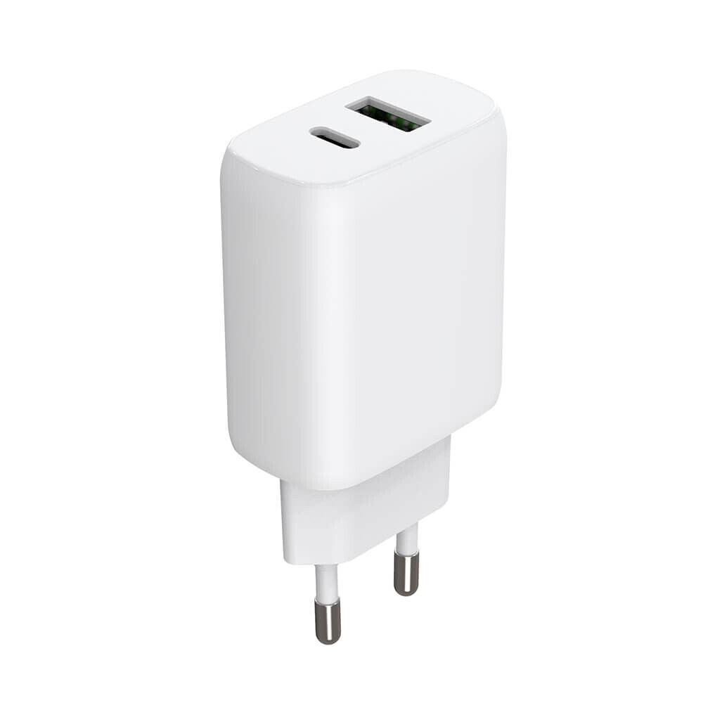 Gear Oplader 220V 1xUSB-C + 1xUSB-A PD/PPS 30W + 18W QC Hvid