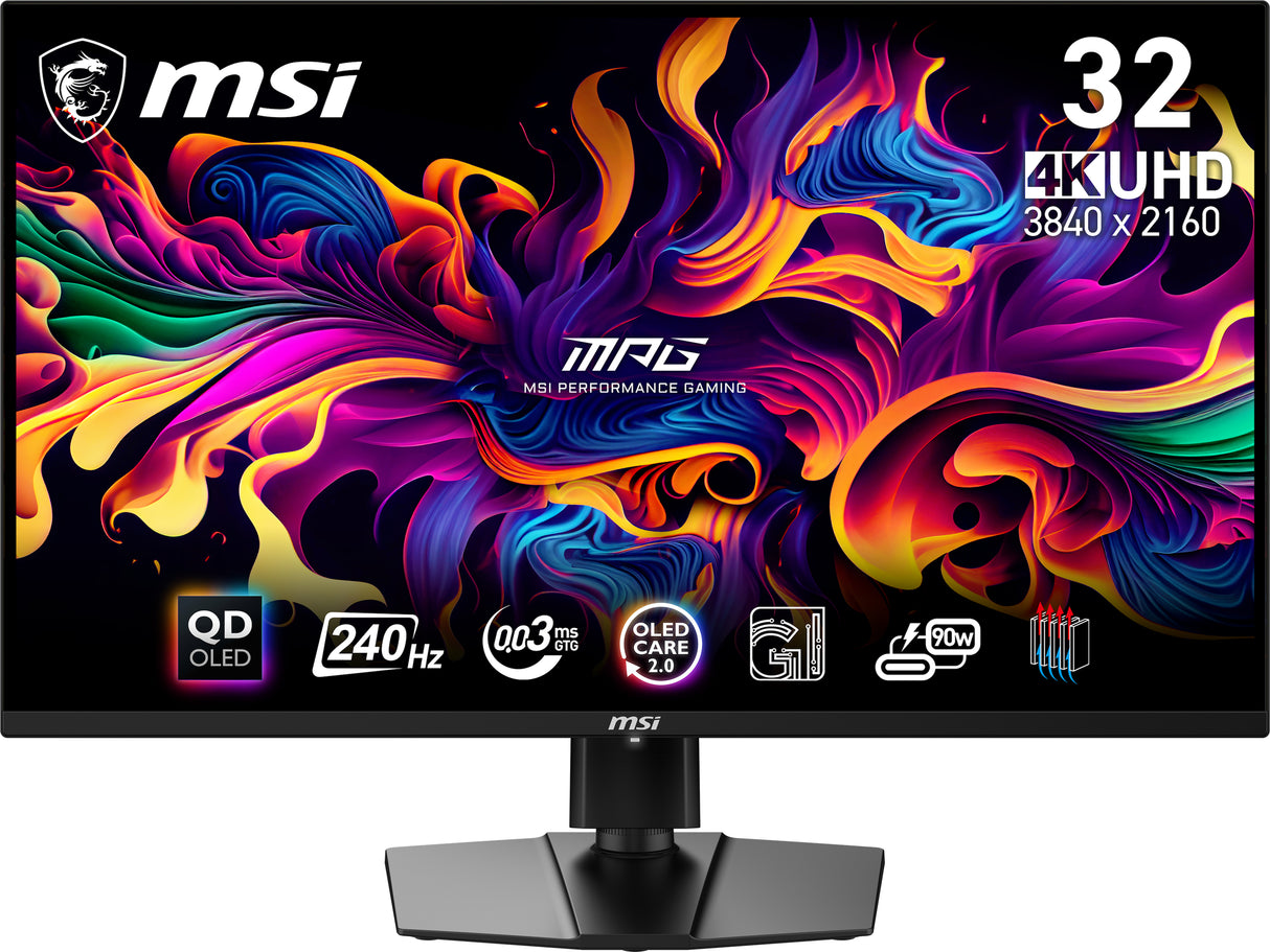 MSI MPG 321URX QD-OLED computerskærm 80 cm (31.5") 3840 x 2160 pixel 4K Ultra HD Sort