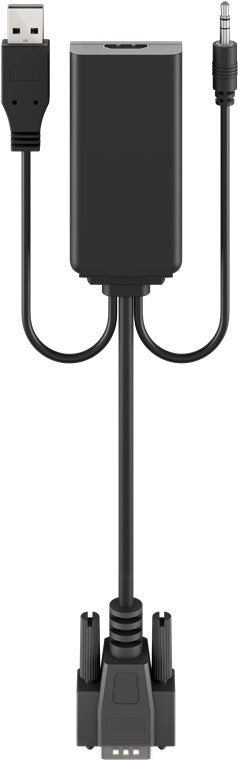 Goobay 61259 videokabel adapter 0,16 m VGA (D-Sub) + 3.5mm + USB Type-A HDMI Sort