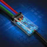 Baseus cable USB 4in1 Lightning / 2x USB Type C / micro USB cable in nylon braid 3.5A 1.2m black (CA1T4-B01)