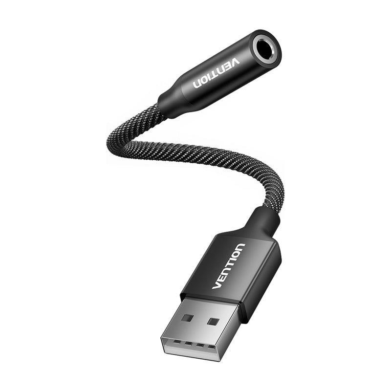 Single-port USB eksternt lydkort Vention Gome 0,25m (sort)