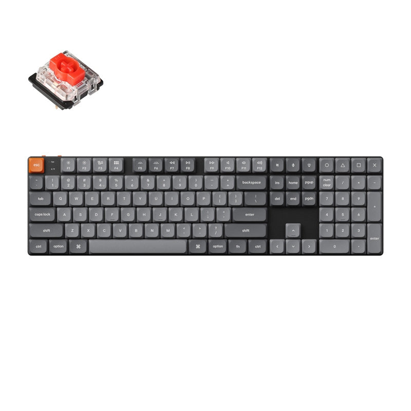 Keychron K5 Max RGB Red Switch Trådløs Low Profile Keyboard (Sort) [K5M-H1].