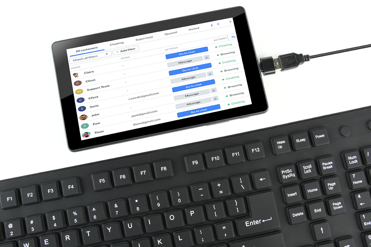 Gembird KB-109F-B tastatur USB + PS/2 QWERTY Sort