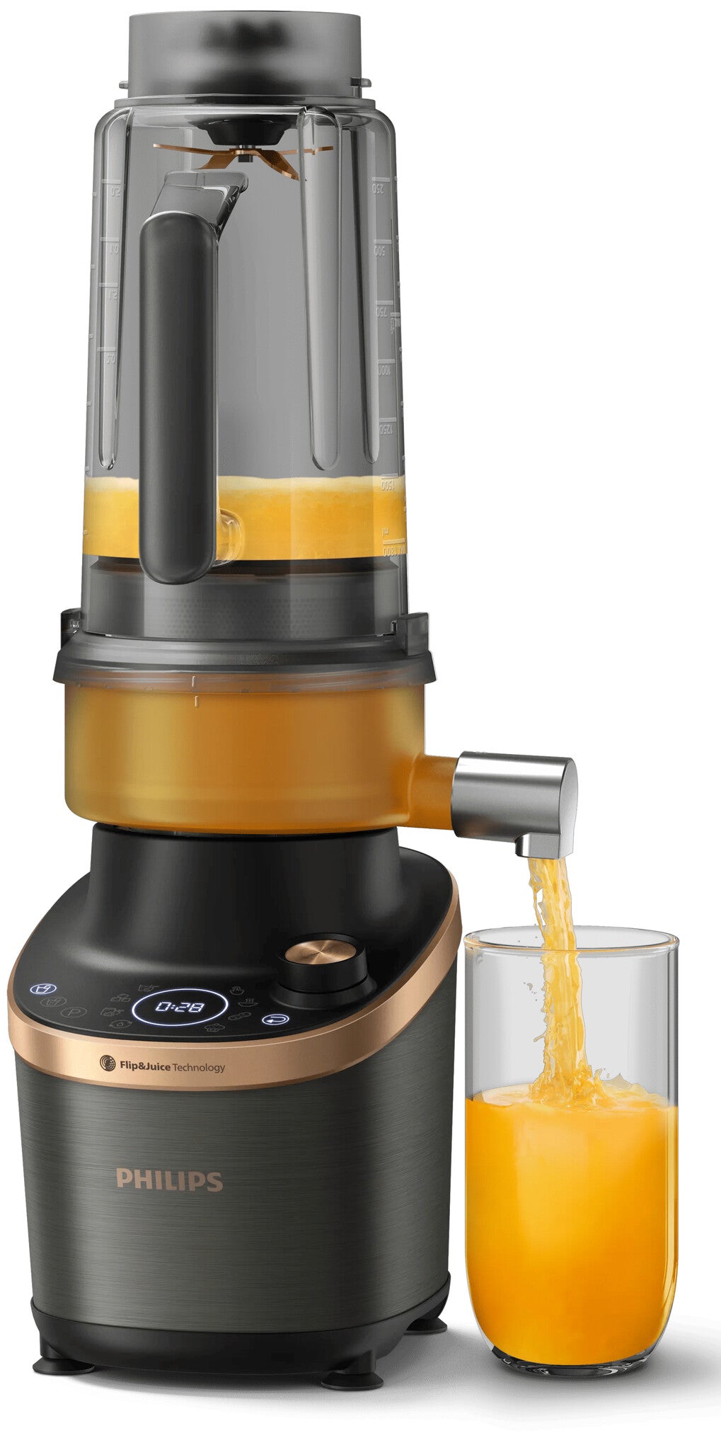Philips Flip&Juice™ Blender HR3770/10 Højhastighedsblender med råsaftscentrifuge