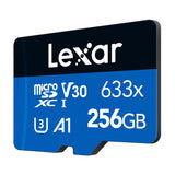 Lexar High-Performance 633x microSDXC 256GB hukommelseskort + SD-adapter