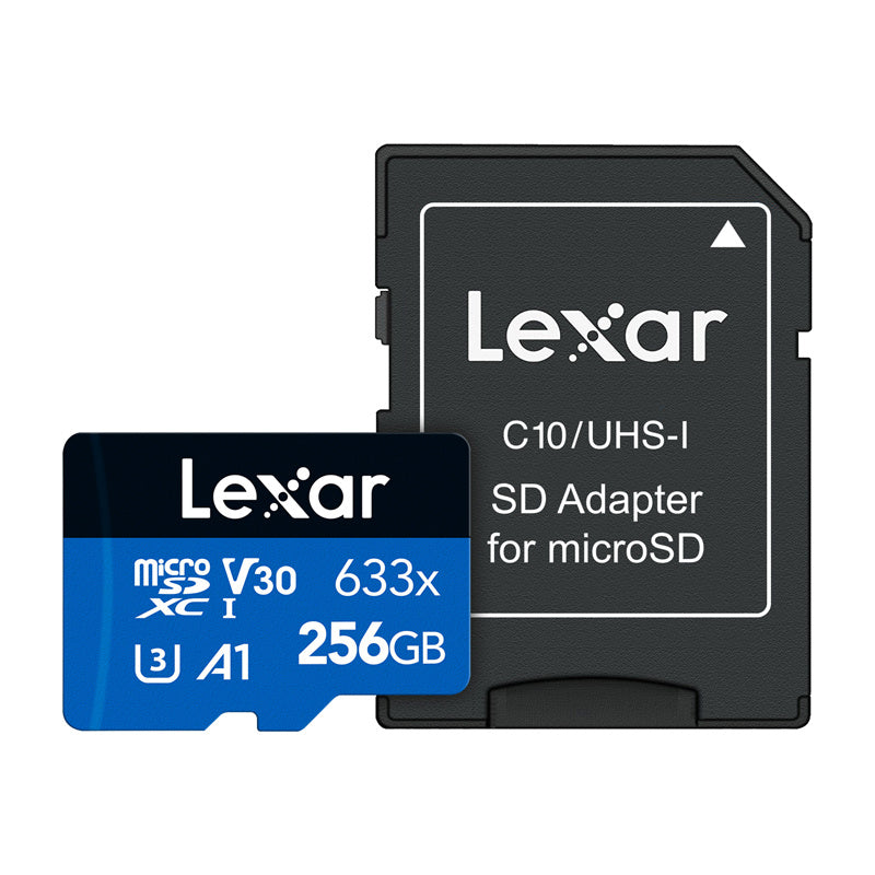 Lexar High-Performance 633x microSDXC 256GB hukommelseskort + SD-adapter