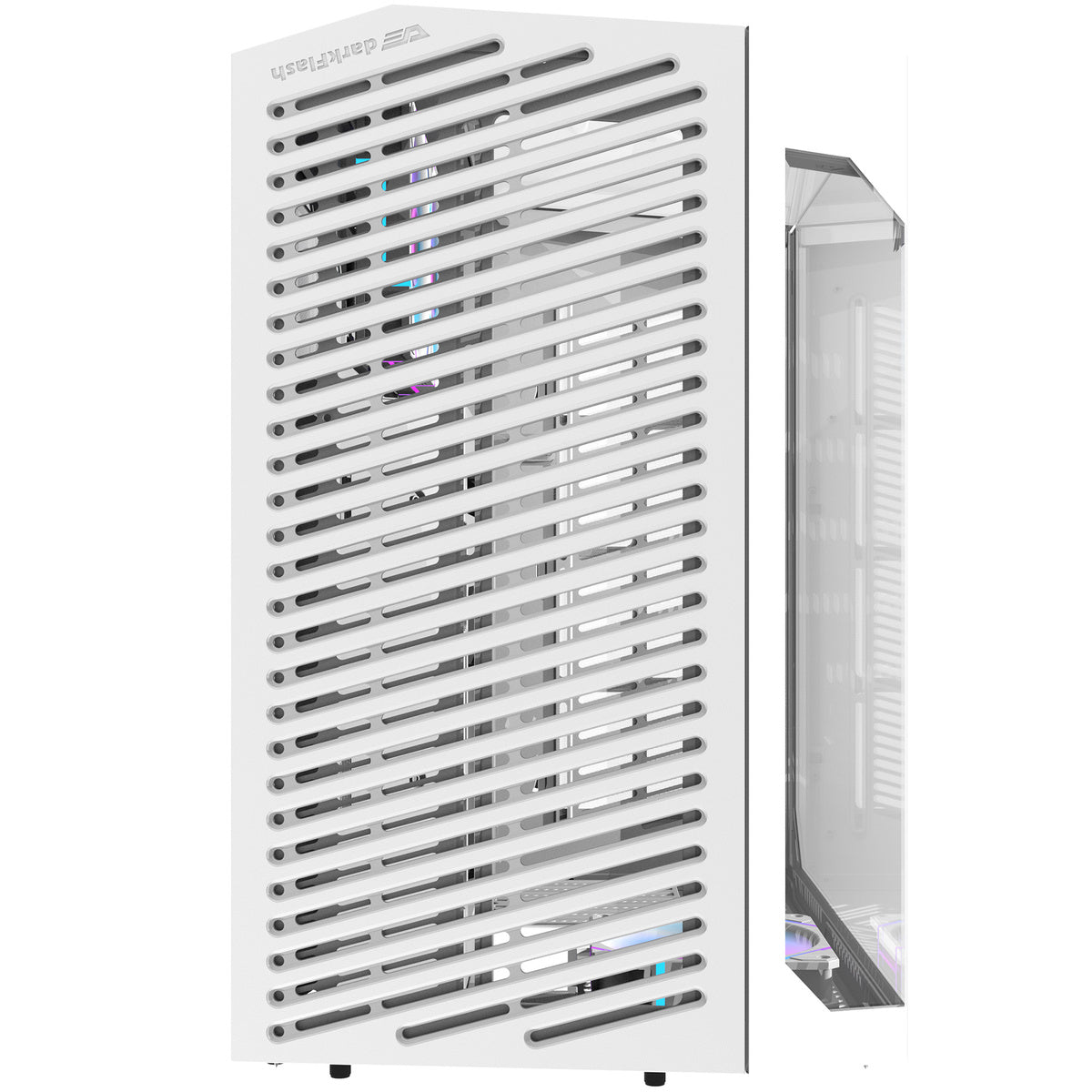 Darkflash DY470 computercase (hvid) + 4 fans + GPU-brakette