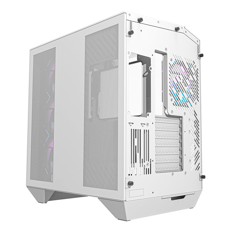 Darkflash DY470 computercase (hvid) + 4 fans + GPU-brakette