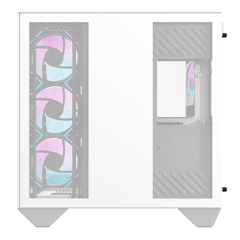 Darkflash DY470 computercase (hvid) + 4 fans + GPU-brakette