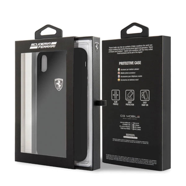 Ferrari Hardcase FEOSIHCI65BK iPhone Xs Max sort/sort Silikon Off track