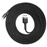 Baseus Cafule USB-A / Lightning 2A QC 3.0 kabel 3 m - sort og grå