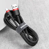 Baseus Cafule Cable holdbar nylon kabel USB / USB-C QC3.0 2A 3M rød (CATKLF-U09)