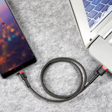 Baseus Cafule Cable holdbar nylon kabel USB / USB-C QC3.0 2A 3M rød (CATKLF-U09)