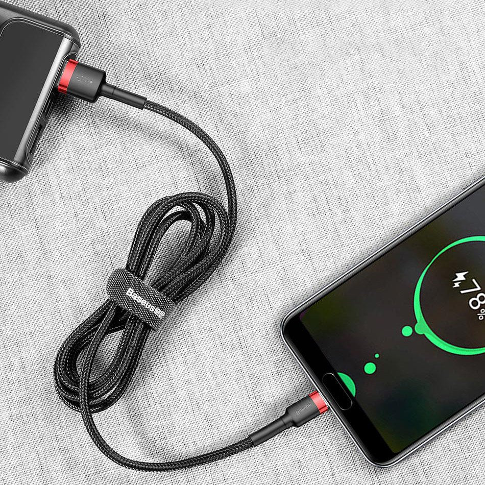 Baseus Cafule Kabel USB-A / USB-C QC3.0 2A 3m - Grå-Sort