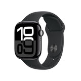 Apple Watch Series 10 GPS 42mm Jet Black Aluminium Case with Black Sport Band - M/L