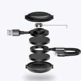 Baseus Golden Loop 3in1 forlænget kabel USB - micro USB / Lightning / USB-C 3.5A 35cm - 120cm sort (CAMLT-JH01)
