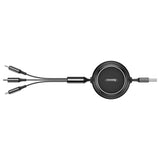 Baseus Golden Loop 3in1 forlænget kabel USB - micro USB / Lightning / USB-C 3.5A 35cm - 120cm sort (CAMLT-JH01)