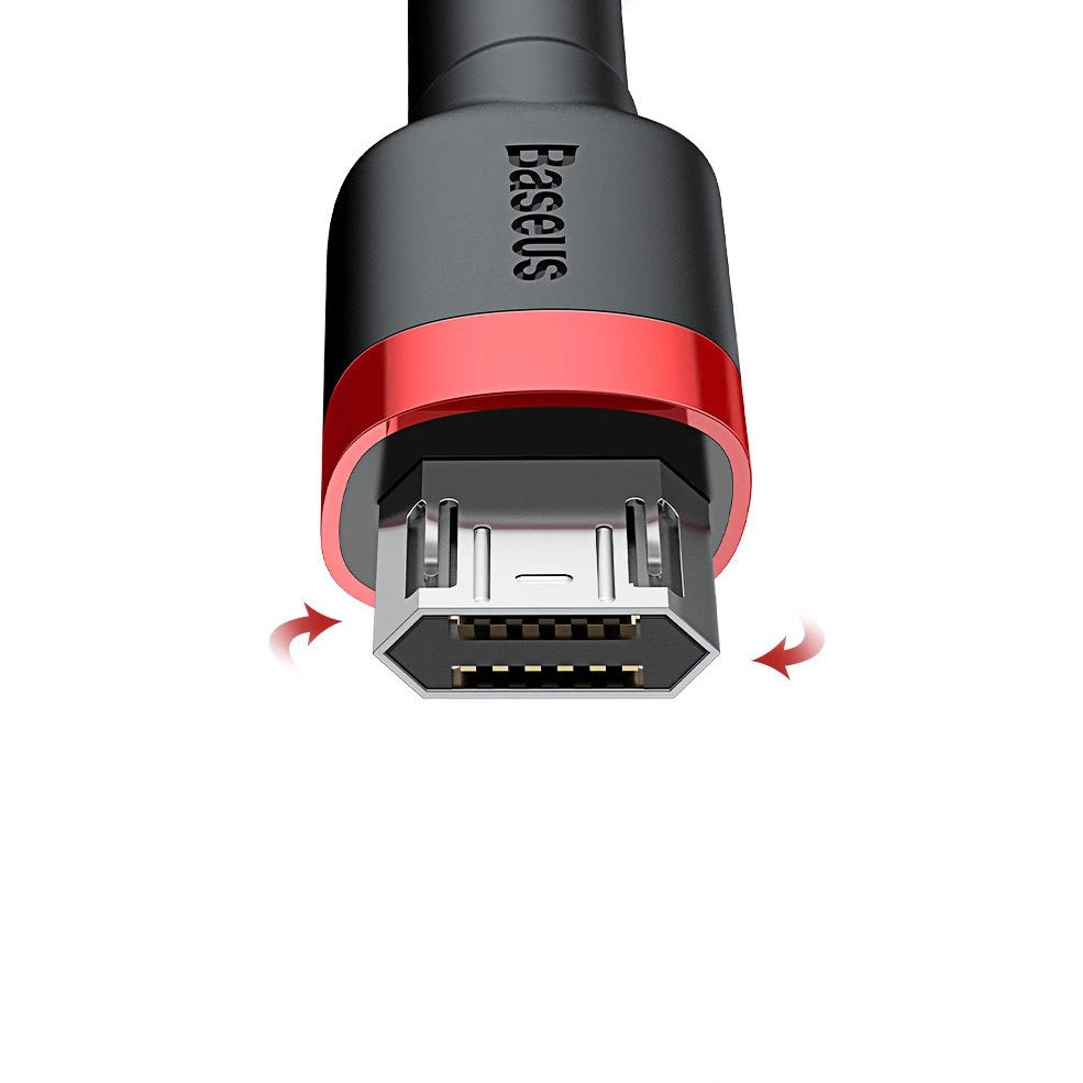Baseus Cafule Cable holdbar nylon kabel USB / micro USB 2A 3M sort-grå (CAMKLF-HG1)