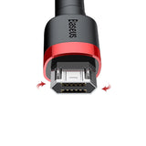 Baseus Cafule Cable holdbar nylon kabel USB / micro USB 2A 3M sort-grå (CAMKLF-HG1)