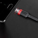 Baseus Cafule Cable holdbar nylon kabel USB / micro USB 2A 3M sort-grå (CAMKLF-HG1)