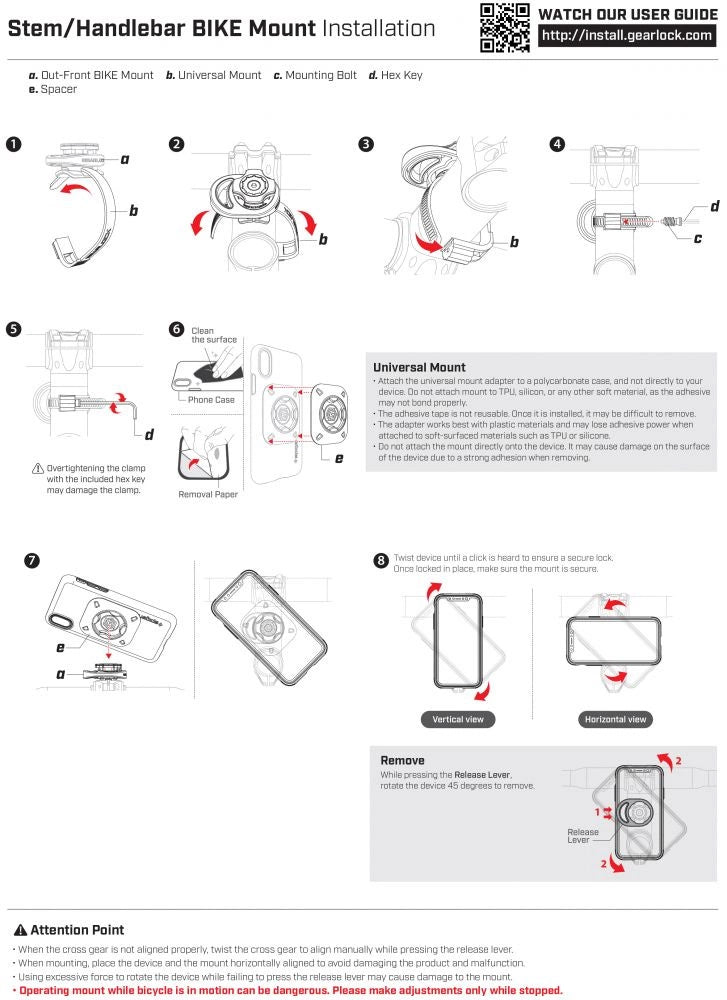 Spigen Gearlock MS100 Bike Handlebar Mount - sort