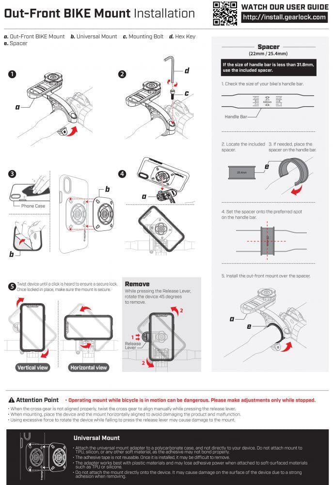 Spigen Gearlock MF100 Bike Stem Mount - sort