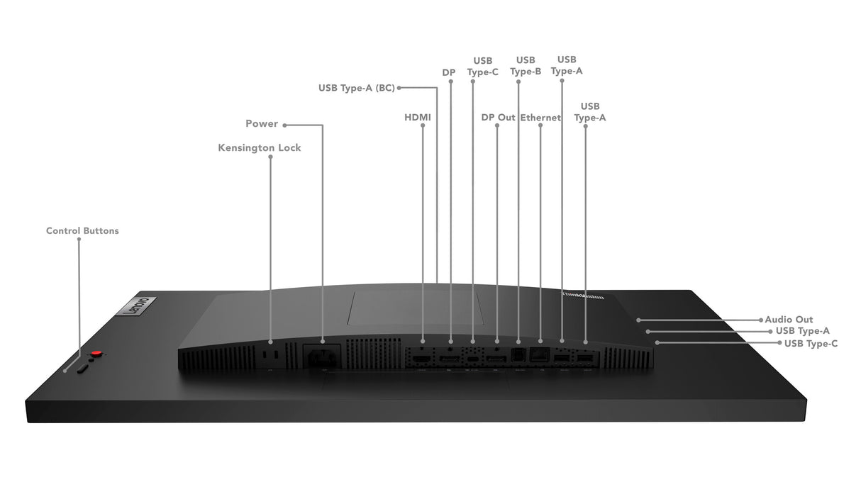 Lenovo ThinkVision P27h-30 computerskærm 68,6 cm (27") 2560 x 1440 pixel Quad HD LCD Sort