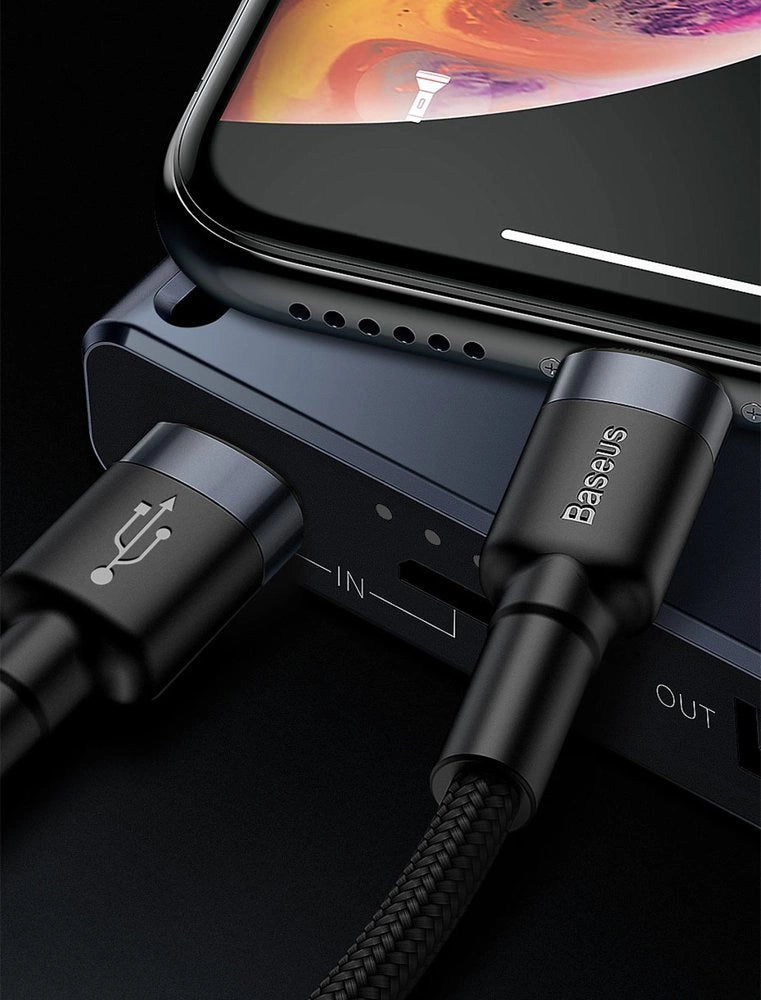 Baseus CATLKLF-G1 Lightning - USB-C PD QC kabel 18W 480Mb/s 1m - sort og grå
