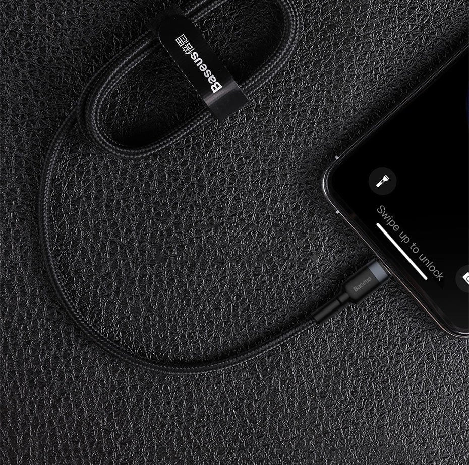 Baseus CATLKLF-G1 Lightning - USB-C PD QC kabel 18W 480Mb/s 1m - sort og grå
