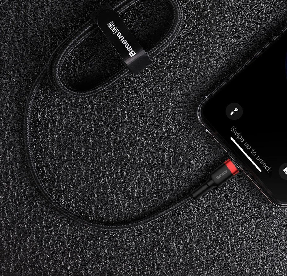 Baseus CATLKLF-G1 Lightning - USB-C PD QC kabel 18W 480Mb/s 1m - sort og grå