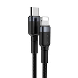 Baseus CATLKLF-G1 Lightning - USB-C PD QC kabel 18W 480Mb/s 1m - sort og grå