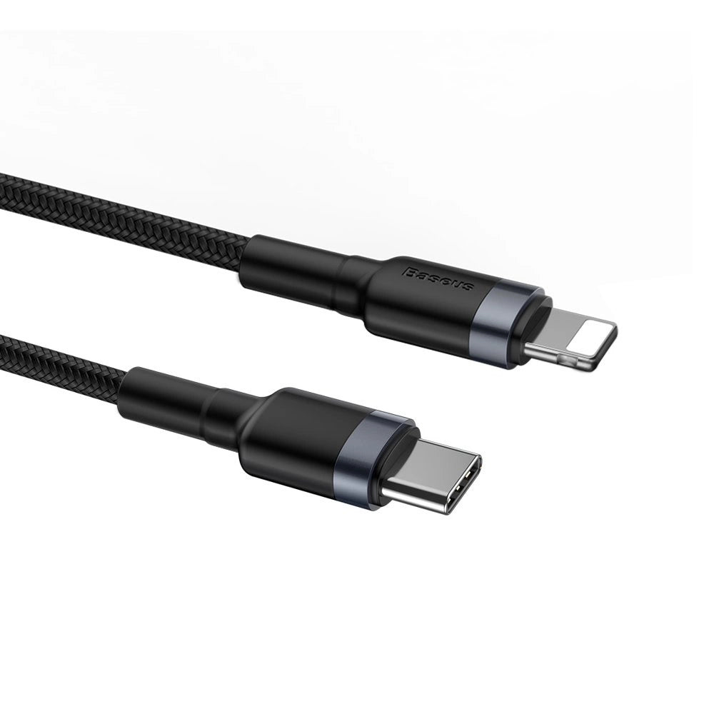 Baseus CATLKLF-G1 Lightning - USB-C PD QC kabel 18W 480Mb/s 1m - sort og grå