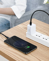 Baseus CATLKLF-G1 Lightning - USB-C PD QC kabel 18W 480Mb/s 1m - sort og grå