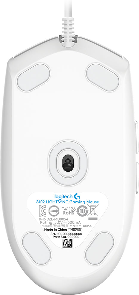Logitech Gaming Mouse G102 LIGHTSYNC Optisk Kablet Hvid