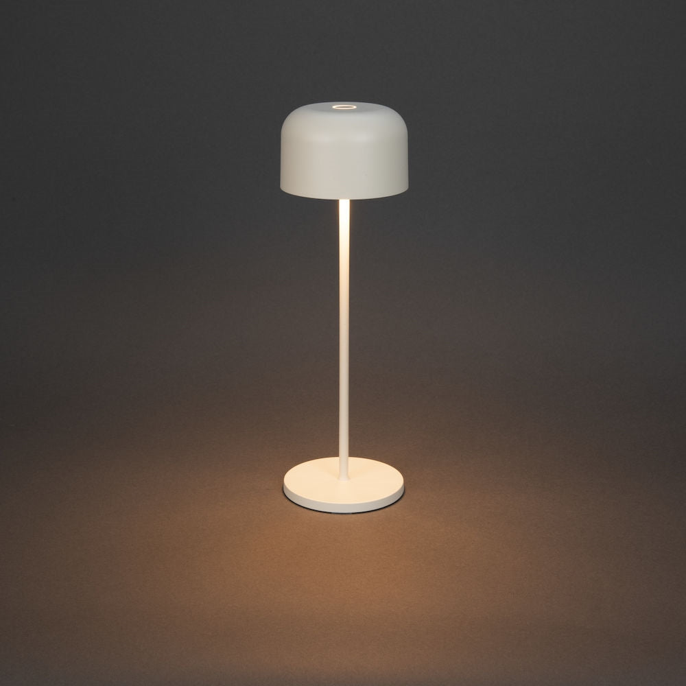 Konstsmide Lille hvid bordlampe portable