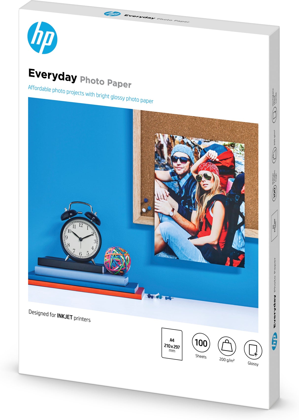 HP Everyday-fotopapir, blankt, 200 g/m2, A4 (210 x 297 mm), 100 ark