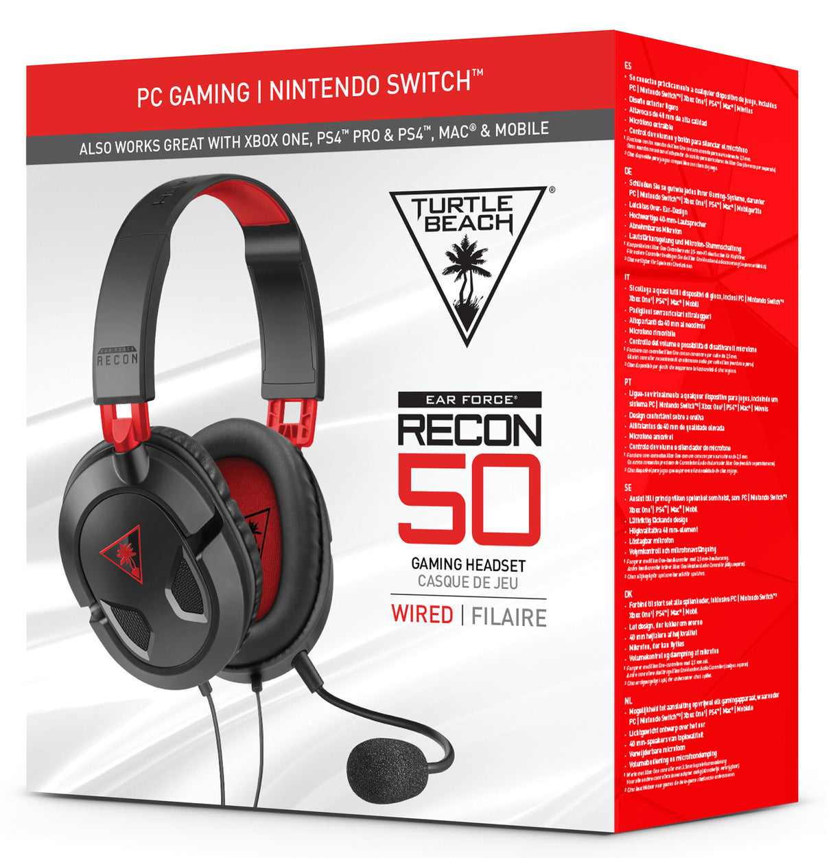 Turtle Beach Recon 50 Headset Ledningsført Spil Sort, Rød