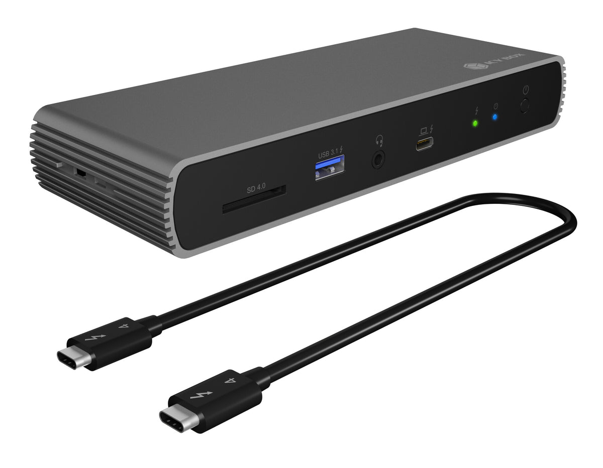 ICY BOX IB-DK8801-TB4 Wired Thunderbolt 4 Anthracite, Black