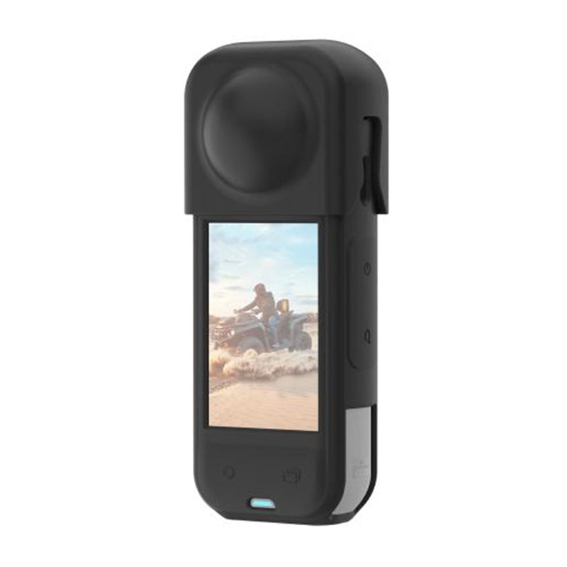 PULUZ silikone beskyttelsesfoder med objektivdæksel til Insta360 X5 (sort)