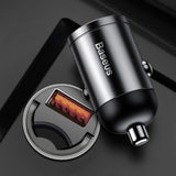 Baseus Tiny Star mini smart USB biloplader 30W Quick Charge 3.0 grå (VCHX-A0G)