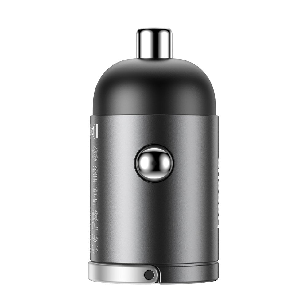 Baseus Tiny Star mini smart USB biloplader 30W Quick Charge 3.0 grå (VCHX-A0G)