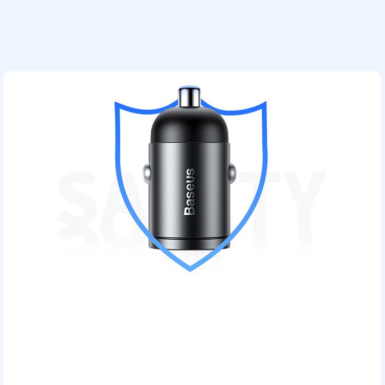 Baseus Tiny Star mini smart USB biloplader 30W Quick Charge 3.0 grå (VCHX-A0G)
