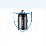 Baseus Tiny Star mini smart USB biloplader 30W Quick Charge 3.0 grå (VCHX-A0G)