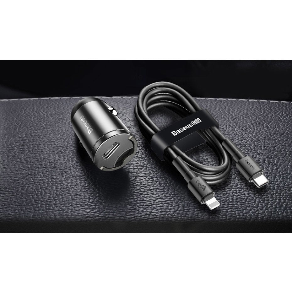 Baseus Tiny Star mini smart USB biloplader 30W Quick Charge 3.0 grå (VCHX-A0G)